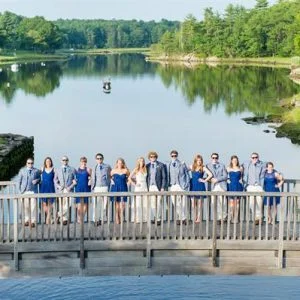 Bridal Party on the bridge over the Oyster River