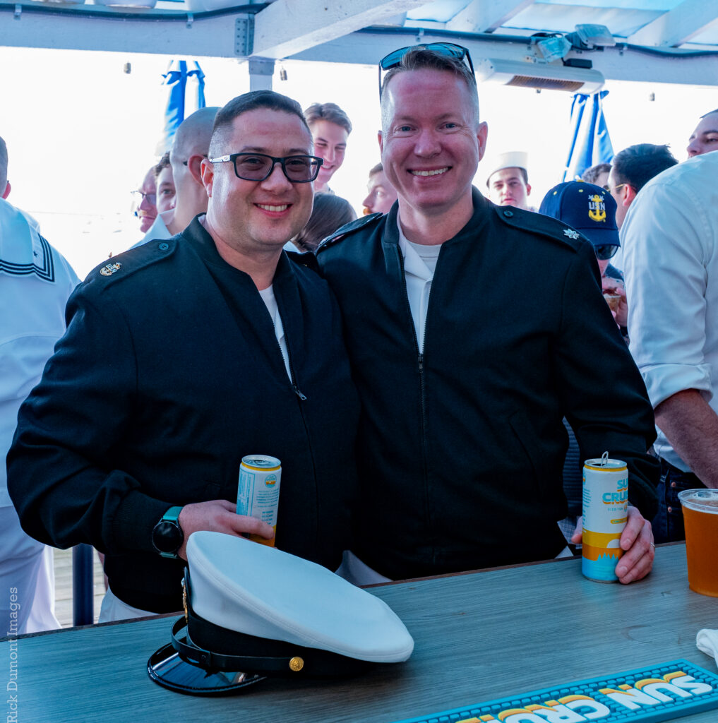 Two guests celebrating Hit the Decks