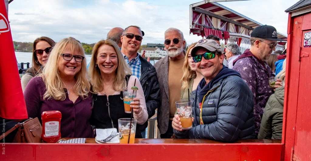 Friends gathered outdoors at Hit the Decks 2024