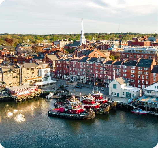 Tugboats along the historic Portsmouth waterfront on the Piscataqua River